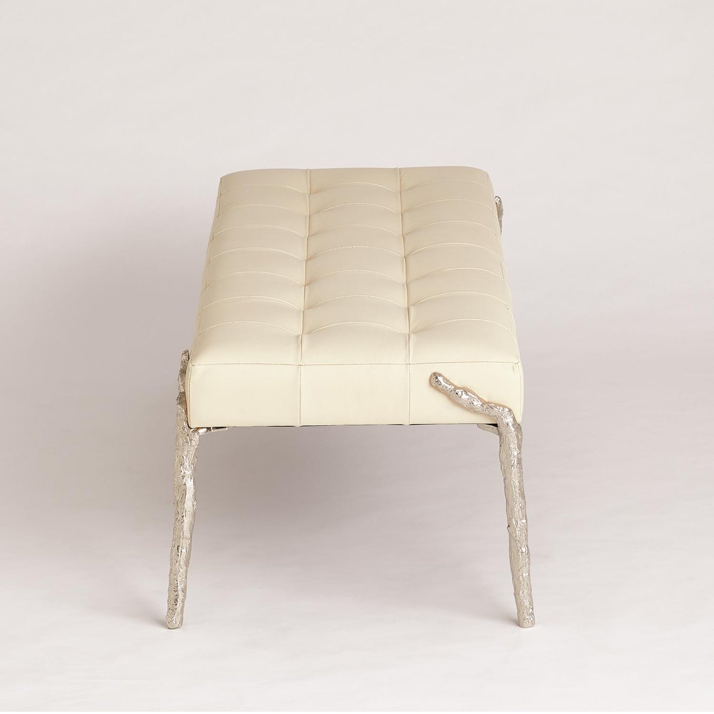 Bristol Branch Bench-Ivory Leather