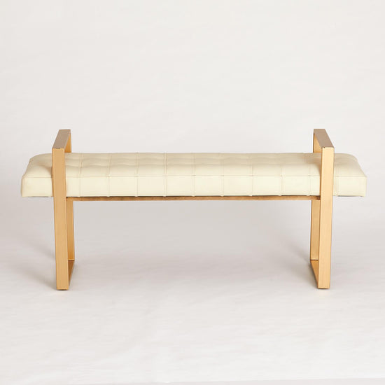 Dakota Bench-Ivory Leather