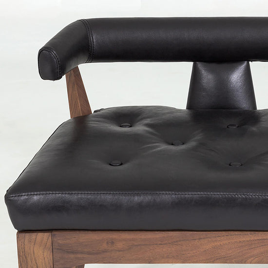 Moderno Bench-Black Marble Leather