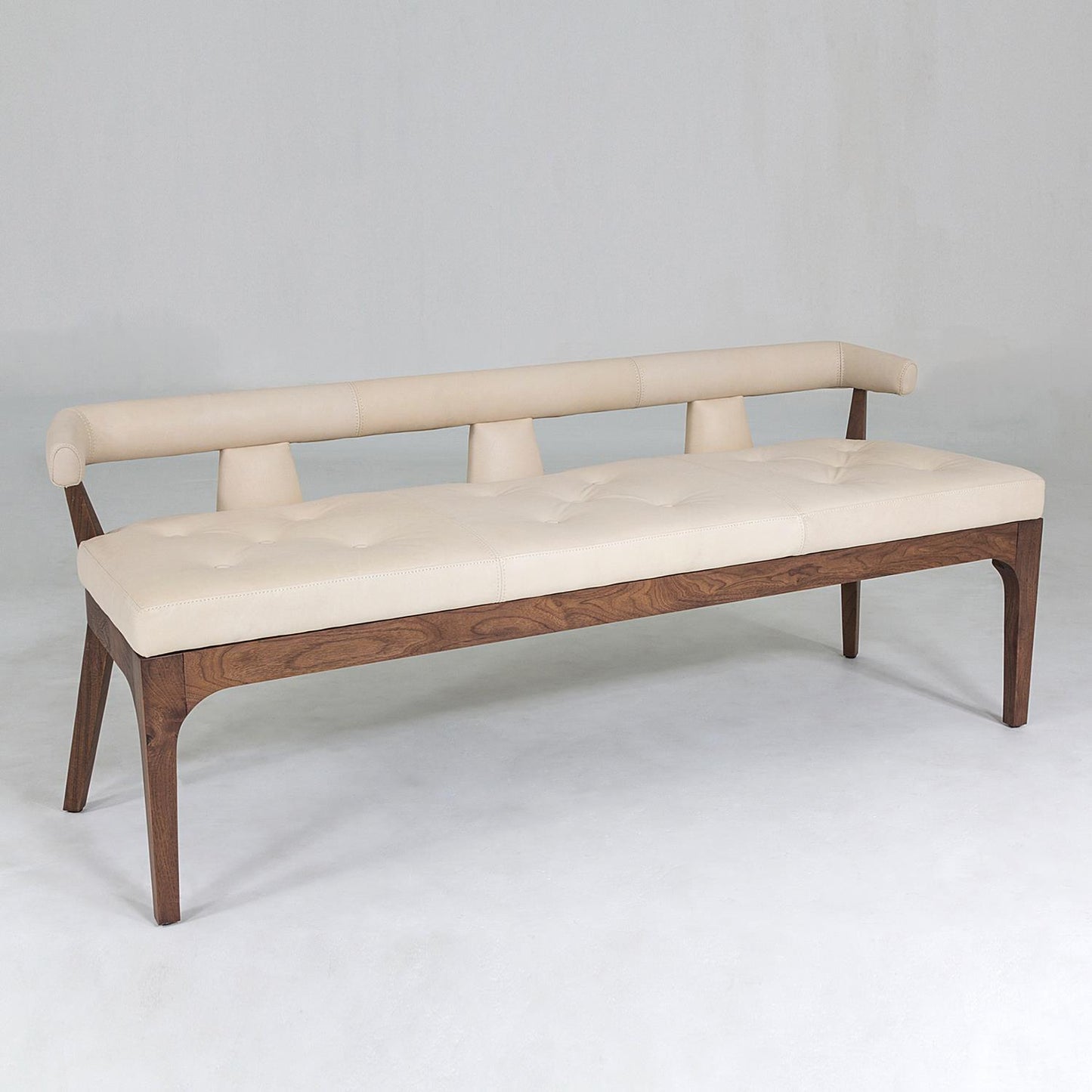 Moderno Bench-Ivory Marble Leather