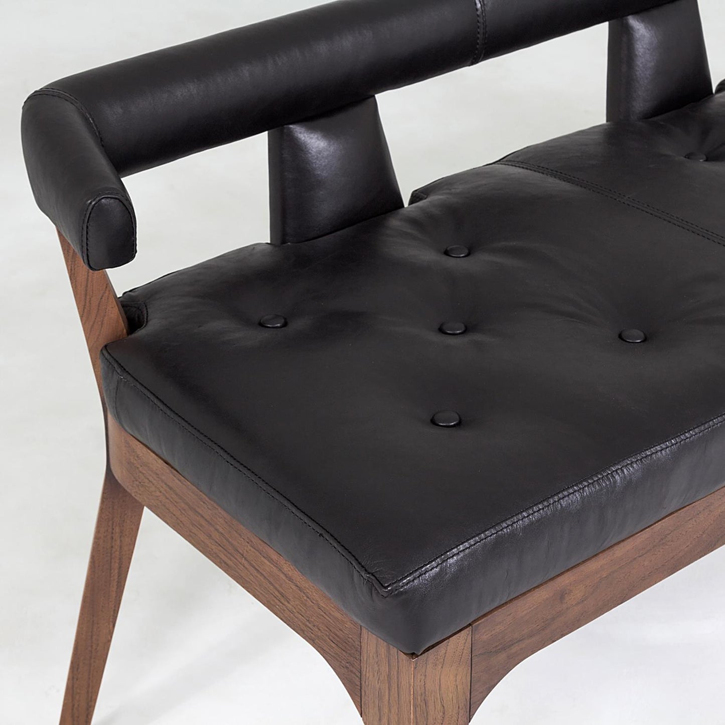 Moderno Bench-Black Marble Leather