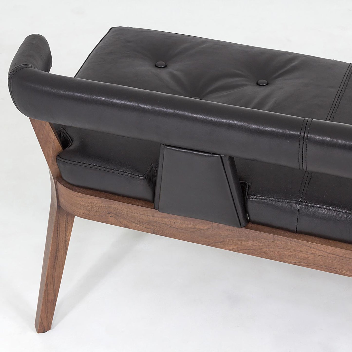 Moderno Bench-Black Marble Leather