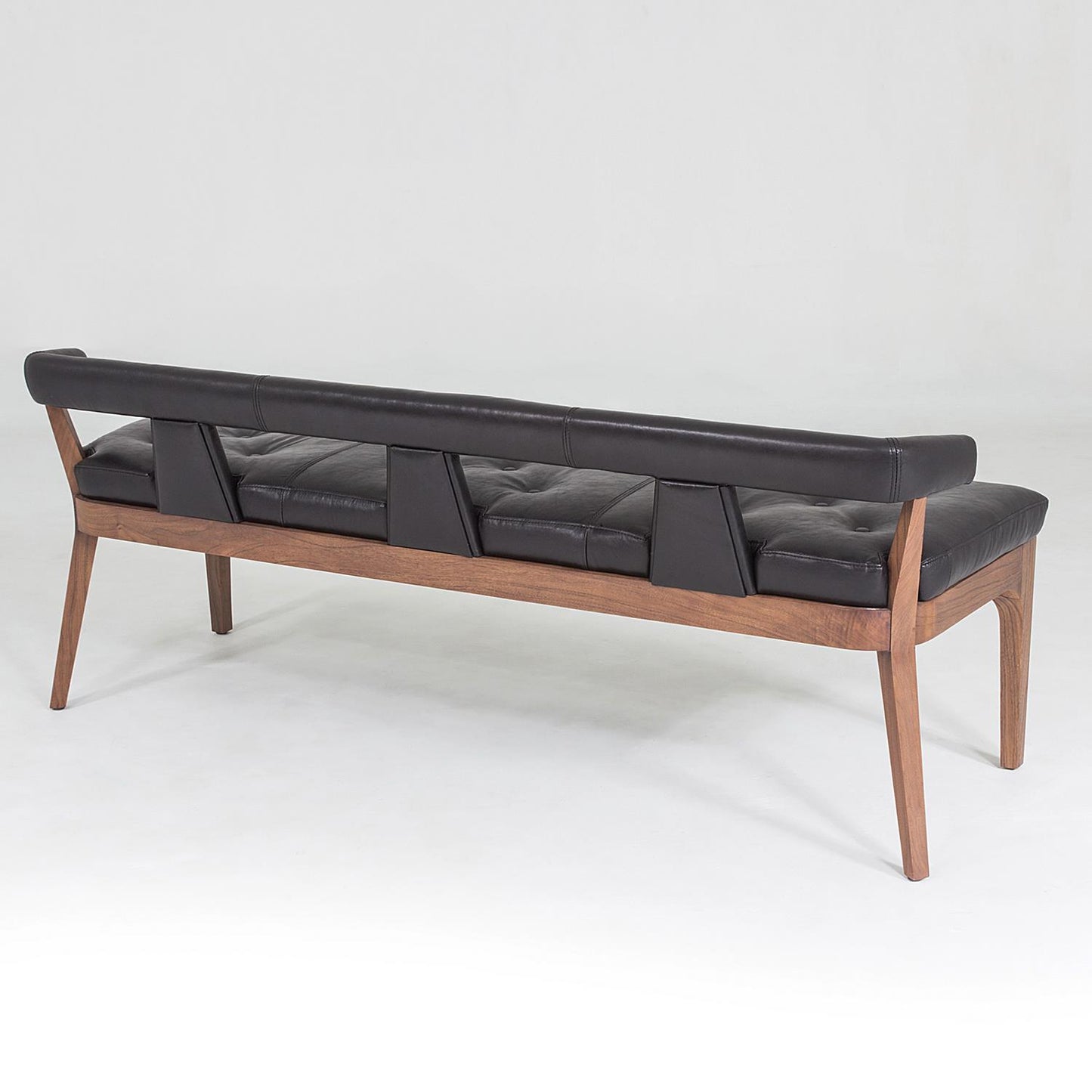 Moderno Bench-Black Marble Leather