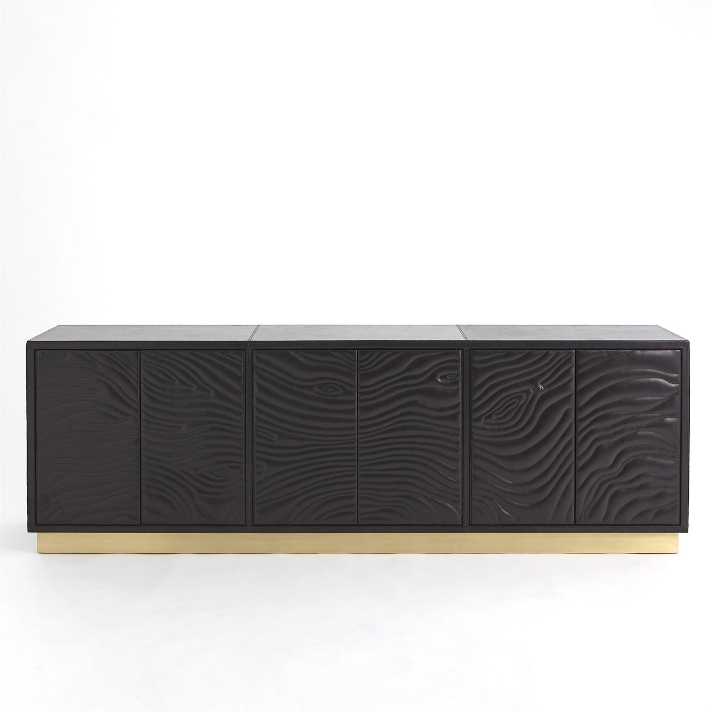 Forest Long Cabinet - Charcoal Leather