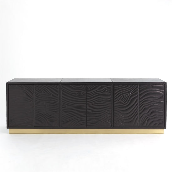 Forest Long Cabinet - Charcoal Leather