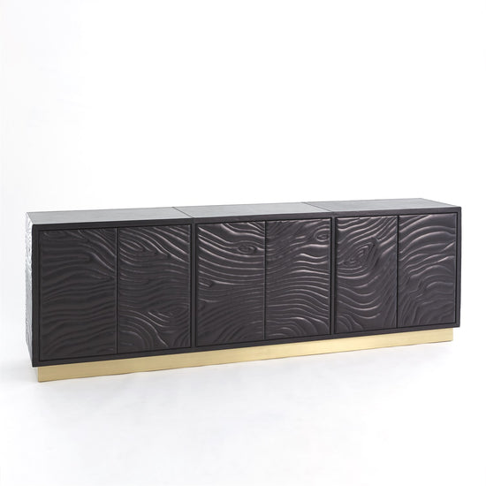 Forest Long Cabinet - Charcoal Leather