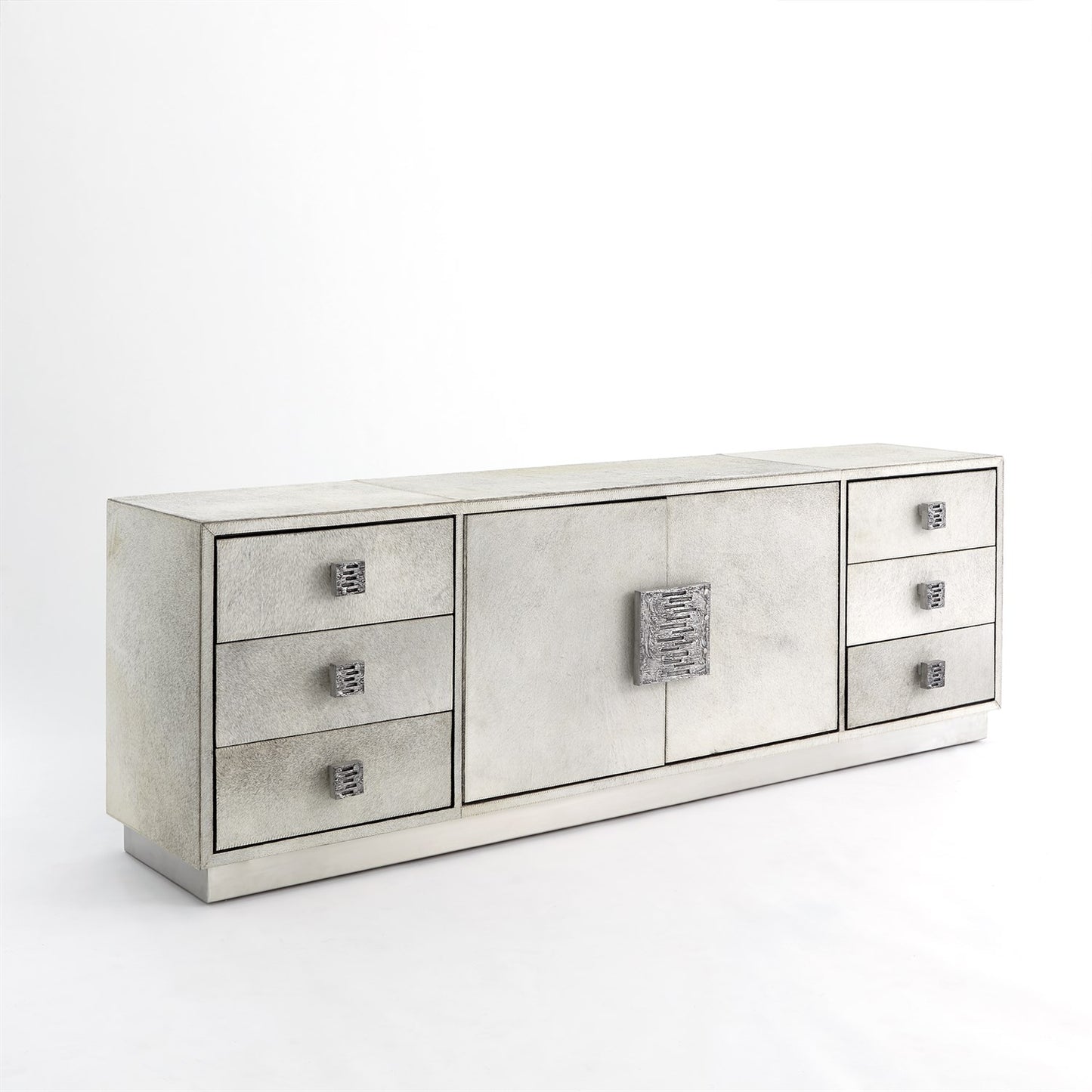 Metro Long Cabinet-Grey Hair-on-Hide