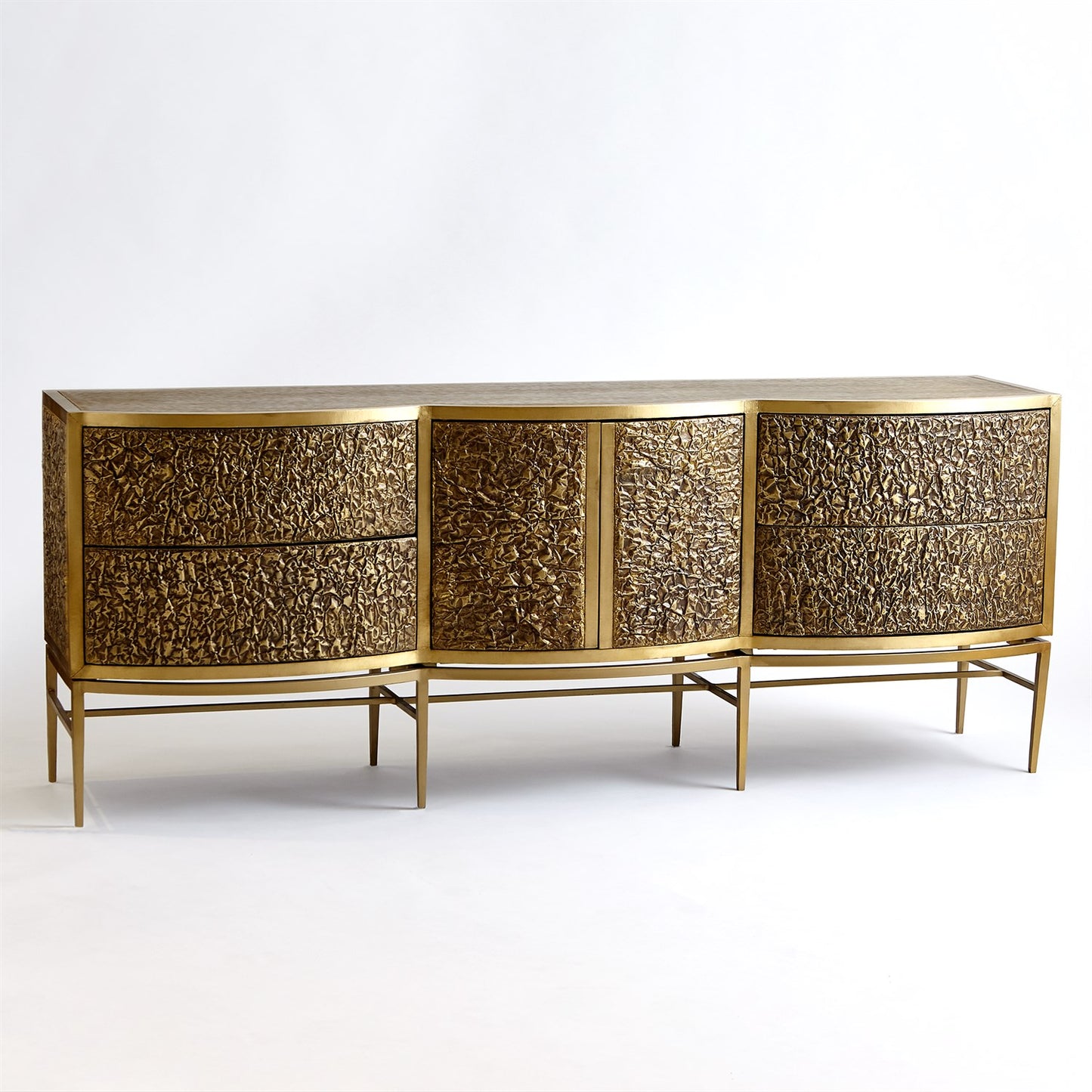 Crinkle Long Cabinet-Brass/Bronze