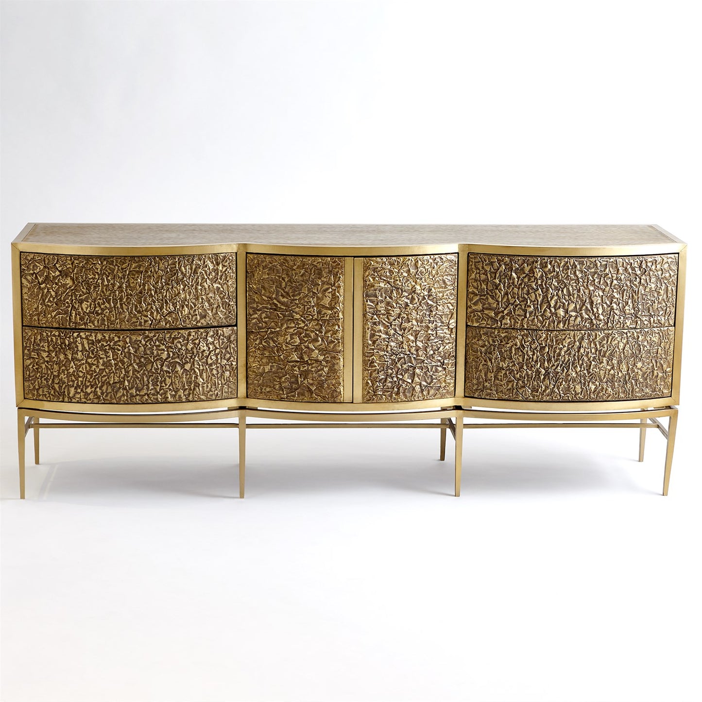 Crinkle Long Cabinet-Brass/Bronze