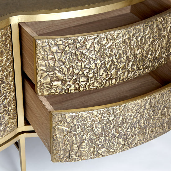 Crinkle Long Cabinet-Brass/Bronze