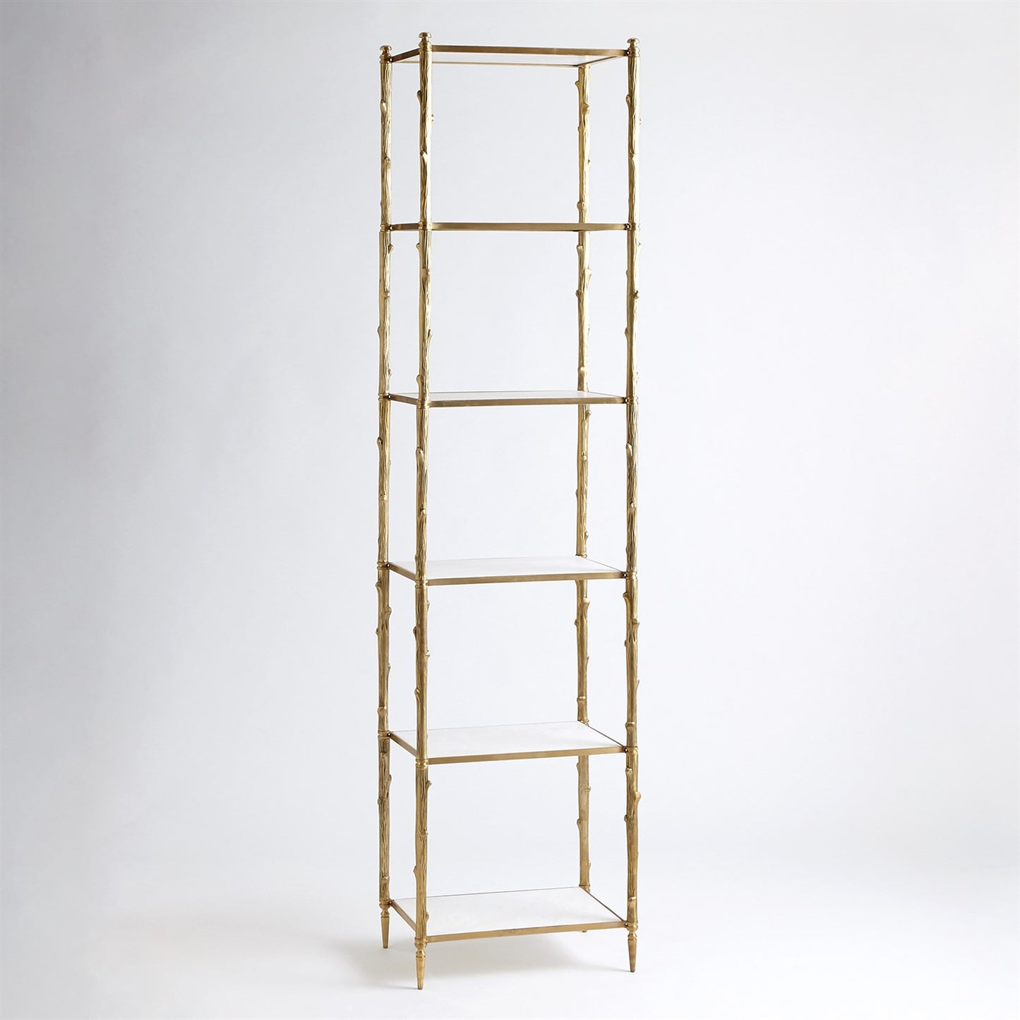 Arbor Etagere - Brass & White Marble