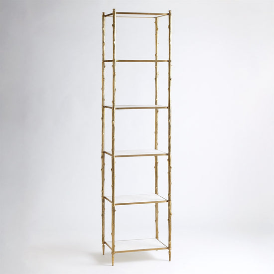 Arbor Etagere - Brass & White Marble