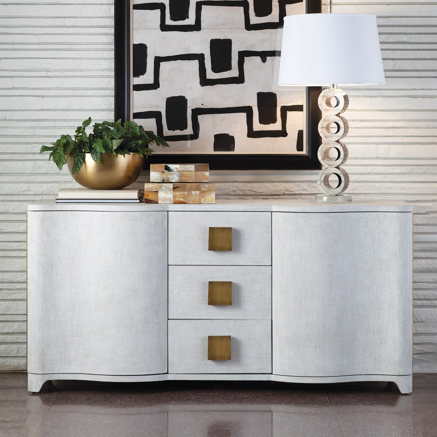 Toile Linen Credenza Media Cabinet