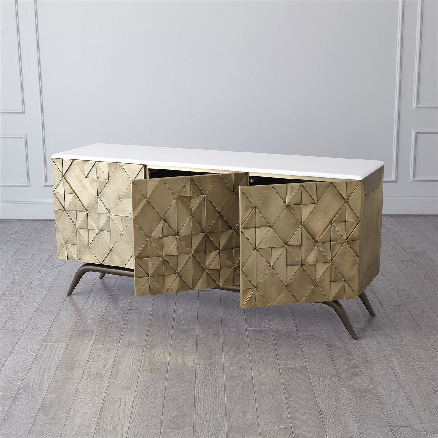 Triangle Cabinet-Brass