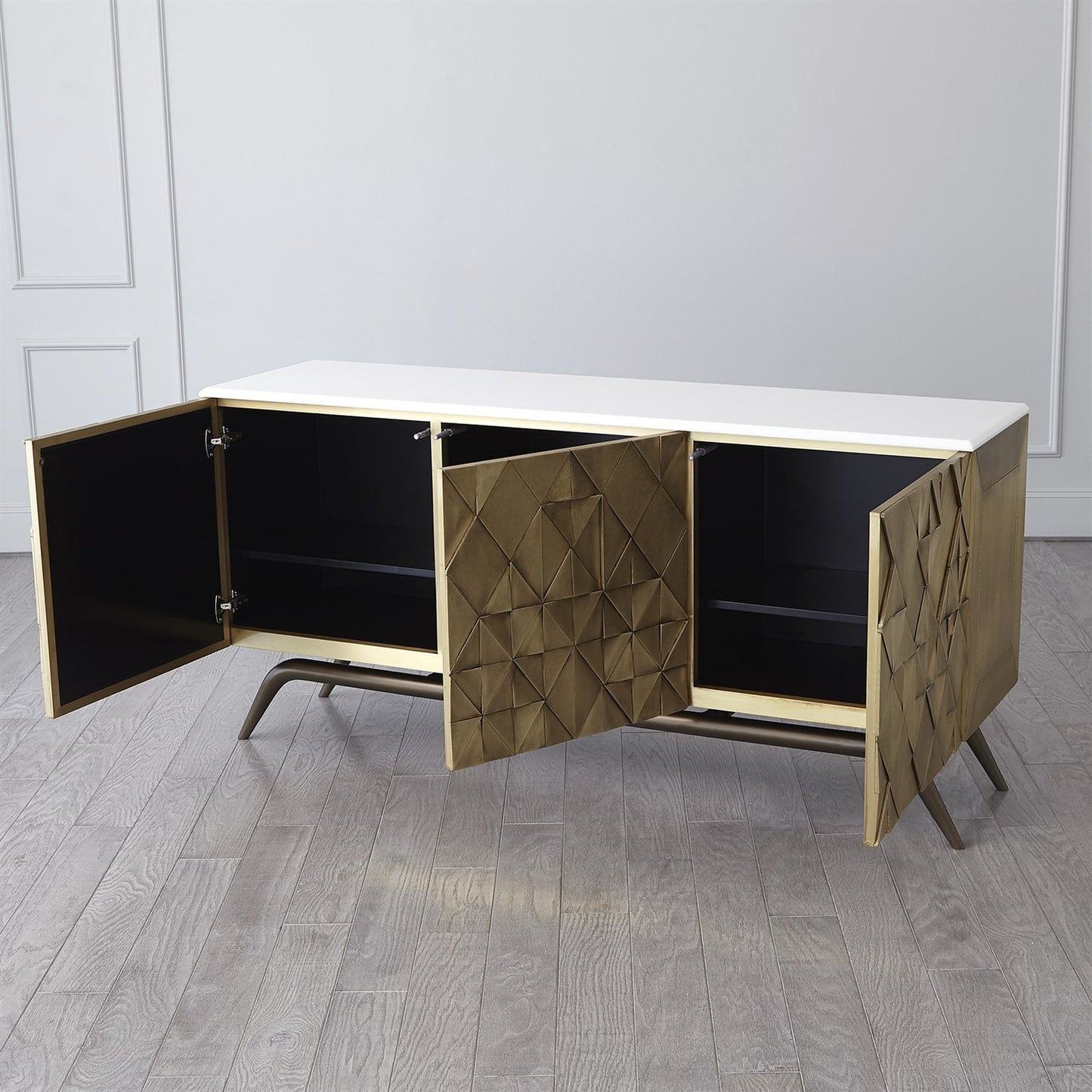 Triangle Cabinet - Brass