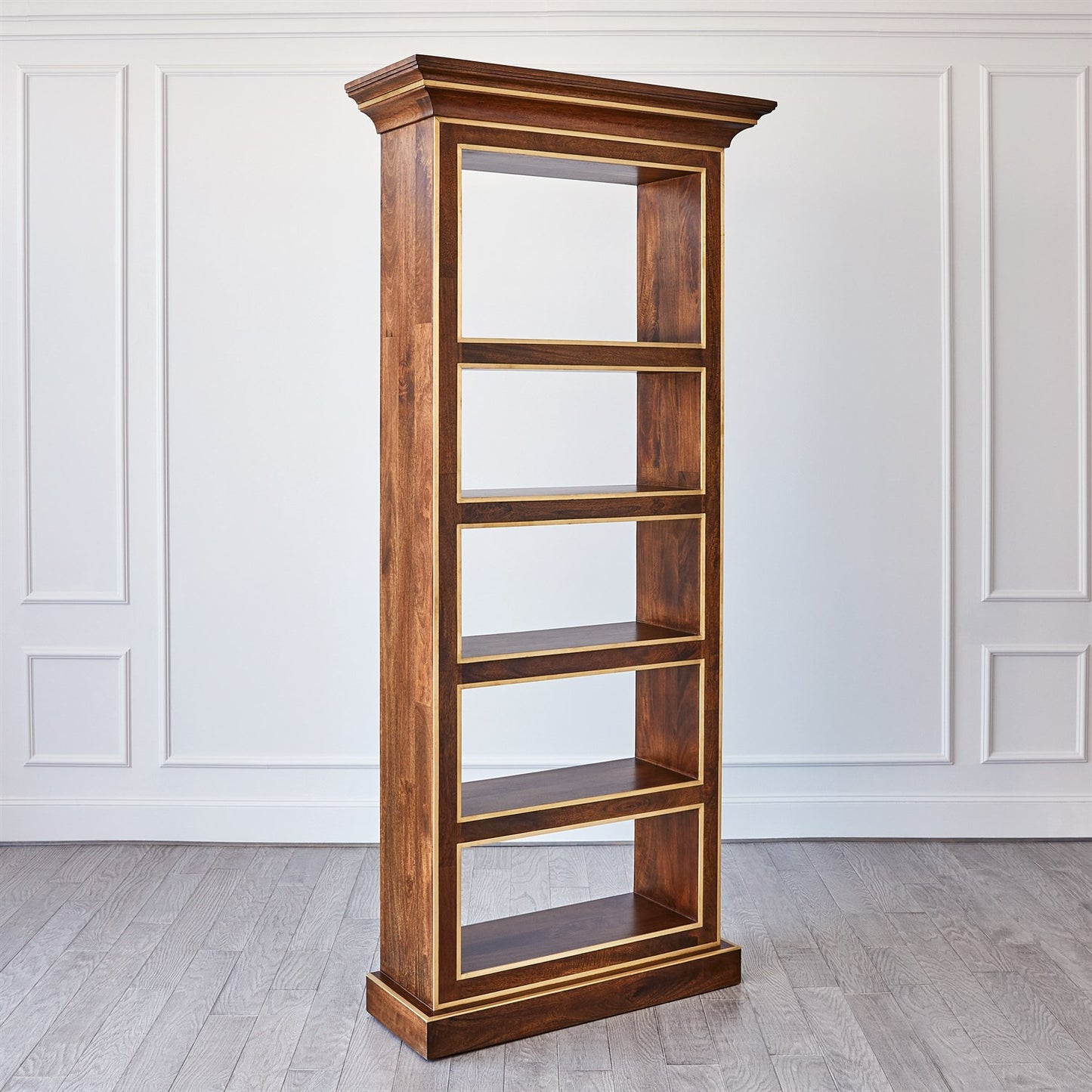 Full Library Bookcase - Brass Framed