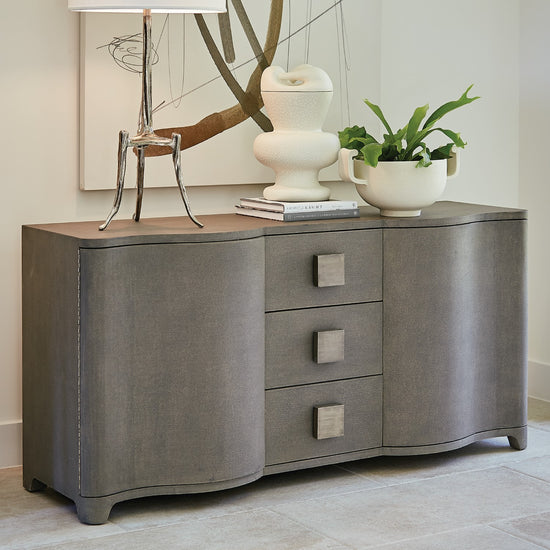 Toile Linen Credenza-Grey