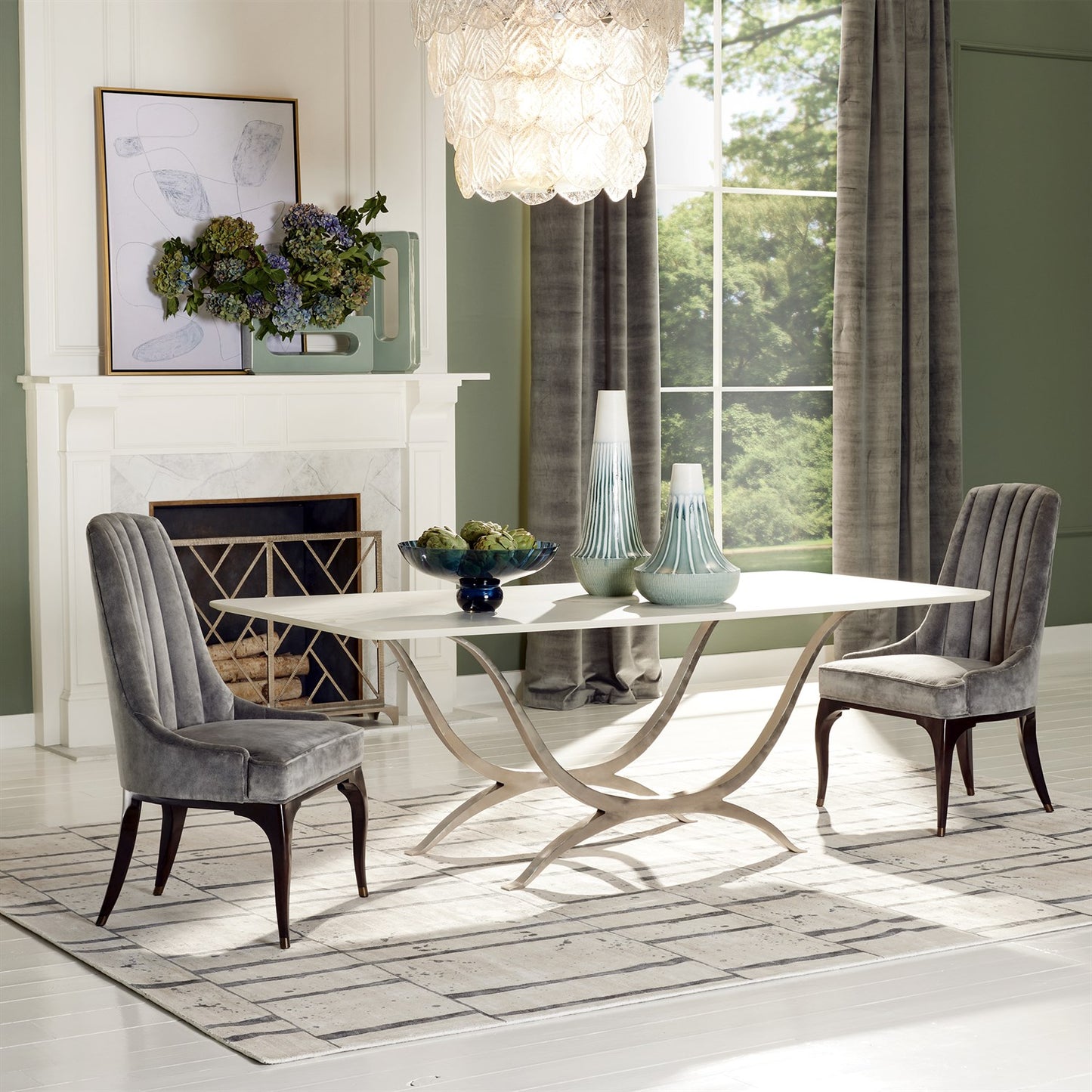 Chorda Dining Table - Nickel - Rectangle