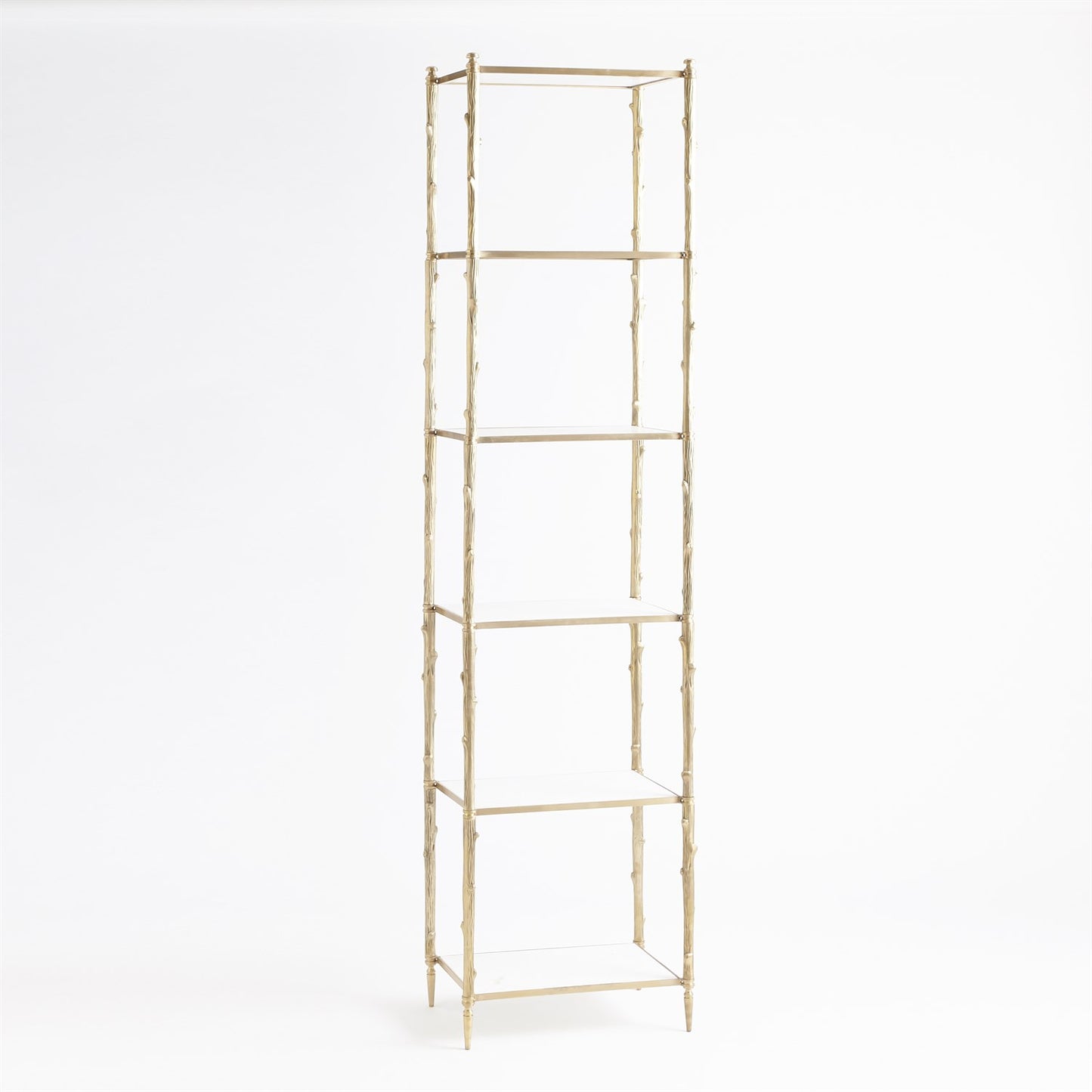 Arbor Etagere - Brass & White Marble