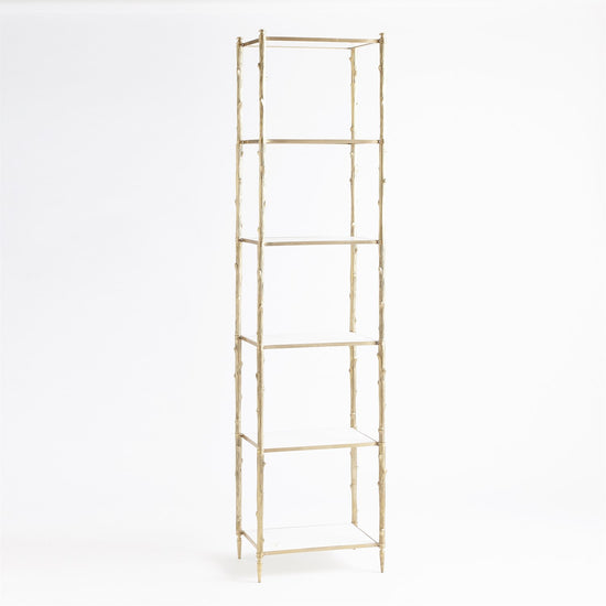 Arbor Etagere - Brass & White Marble