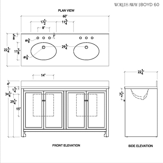 Boyd Bath Vanity 60" - White