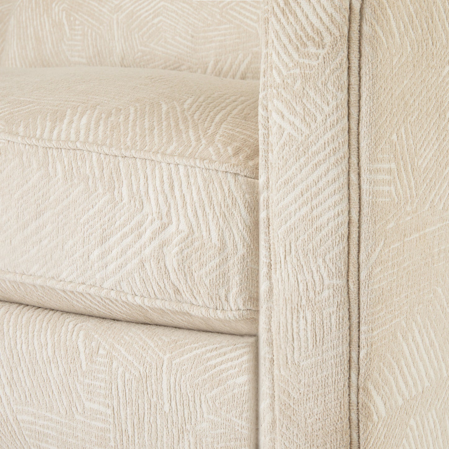 Vincent Sofa Textured Ivory Dark Walnut