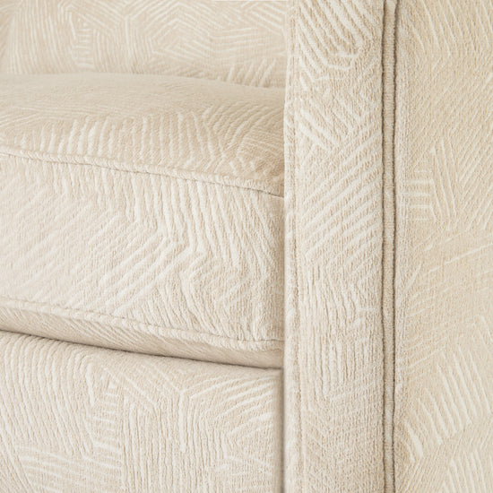 Vincent Sofa Textured Ivory Dark Walnut