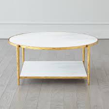 Circle/Square Cocktail Table - Gold w/ White Marble